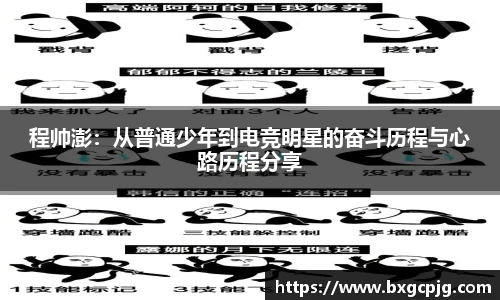 程帅澎：从普通少年到电竞明星的奋斗历程与心路历程分享